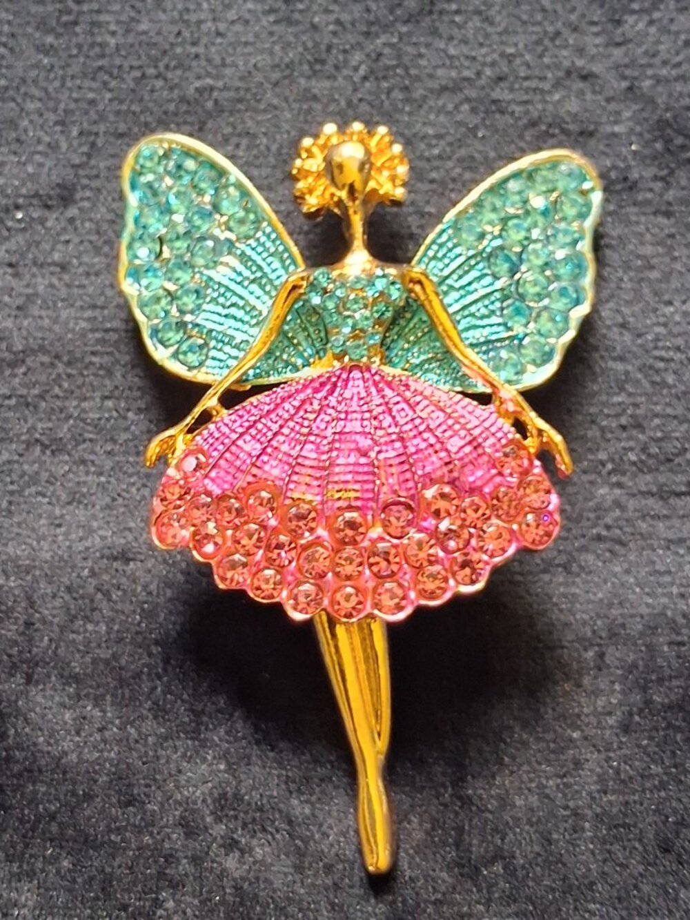 Crystal Fairy Ballerina Refrigerator Magnet - Upcycled From Brooches